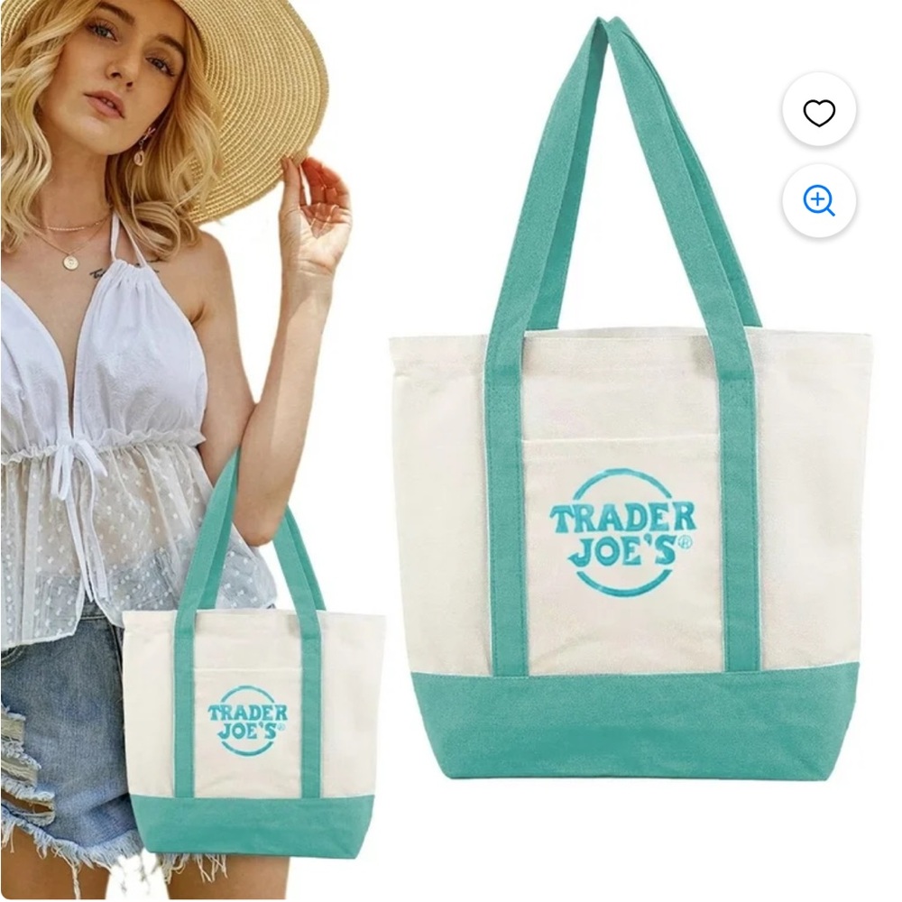 Trader Joe's Pastel Mini Canvas Tote Bags 2025 LIMITED